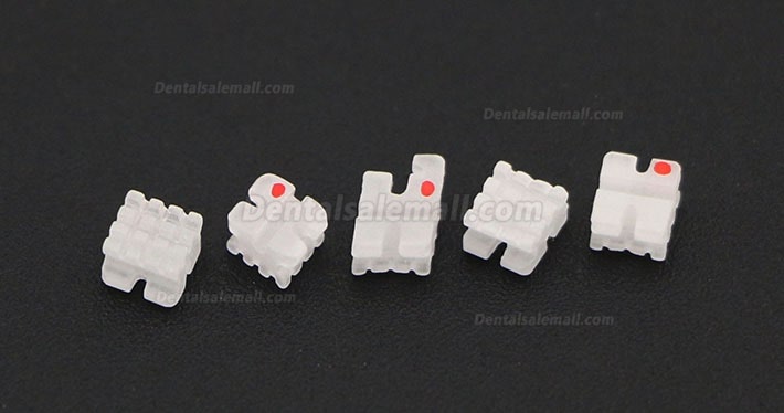 5Pack/20Pcs Dental Orthodontic Ceramic Bracket Braces MBT 022 3 Hooks